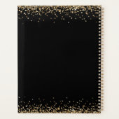 Geloof Gouden Glitter 2024 Monogram Naam Zwart Planner (Achterkant)