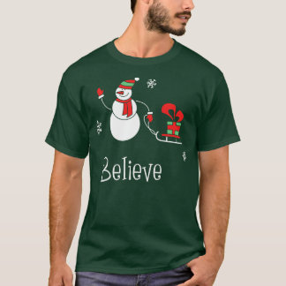 Geloof Grappig Kerstmis Tshirt Jongen Meisje Holi