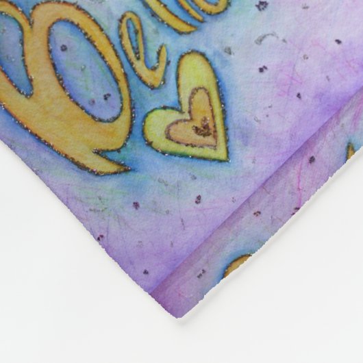 Geloof Heart Word Art Soft Fleece Chemo Blanket (Hoek)