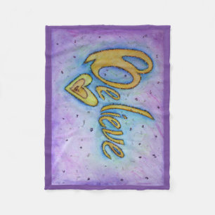 Geloof Heart Word Art Soft Fleece Chemo Blanket Deken