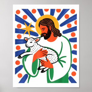 Geloof Herder Lam Vreedzaam Goddelijk Spiritueel D Poster