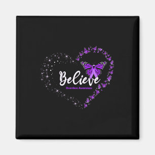 Geloof het hart Paars Ribbon Overdosering Bewusthe Magneet