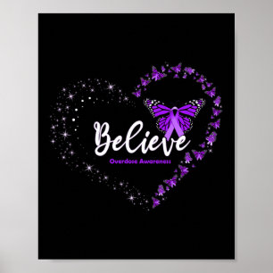 Geloof het hart Paars Ribbon Overdosering Bewusthe Poster