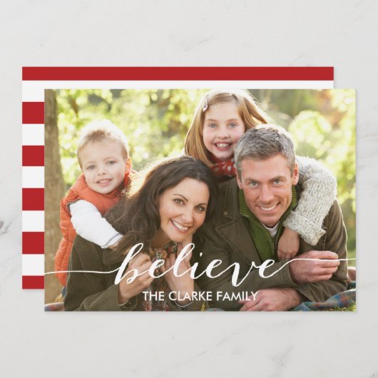Geloof het script | Vakantiefotokaart Feestdagenkaart (Voorkant / Achterkant)