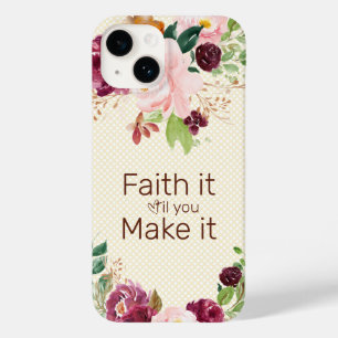 Geloof het tot je het roze Waterverf bloemig maakt Case-Mate iPhone 14 Hoesje