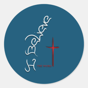 Geloof het woord God Ronde Sticker