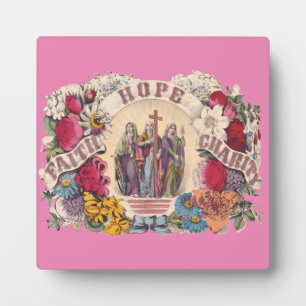 Geloof, hoop en liefdadigheid Theologische deugden Fotoplaat