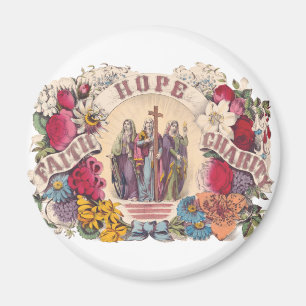 Geloof, hoop en liefdadigheid Theologische deugden Magneet