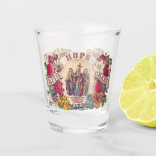 Geloof, hoop en liefdadigheid Theologische deugden Shot Glas