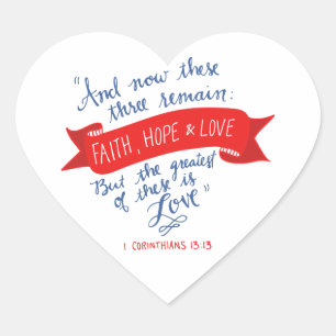 Geloof, hoop en liefde 2 hart sticker