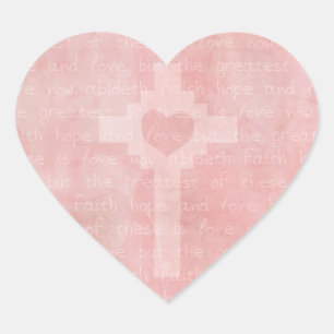 Geloof Hoop en Liefde Christelijk Bijbelvers Hart Sticker