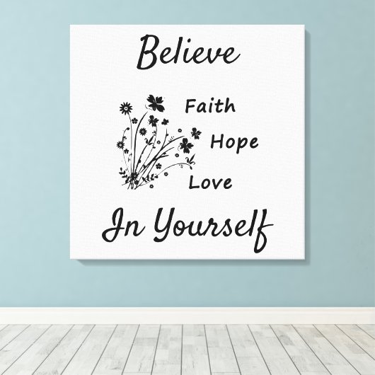 Geloof Hoop en Liefde Geloof Canvas Afdruk (Insitu (Houten vloer))