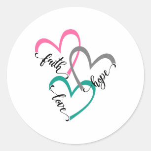 Geloof Hoop En Liefde Hart Christelijk Pasen Chris Ronde Sticker