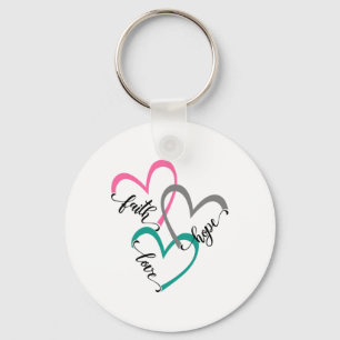 Geloof hoop en liefde Hart Christelijk Pasen Chris Sleutelhanger