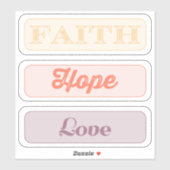 Geloof, hoop en liefde sticker (Vel)