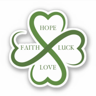 Geloof, hoop, geluk, liefde sticker