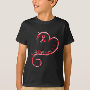 Geloof Hoop Liefde Bourgondië Lint Hersenen Aneury T-shirt