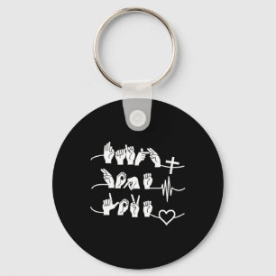 Geloof Hoop Liefde - Christelijke Religie Hartslag Sleutelhanger