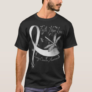 Geloof Hoop Liefde Dragonfly Longkanker Bewustzijn T-shirt