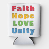 Geloof Hoop Liefde Eenheid Blikjeskoeler (Voorkant)