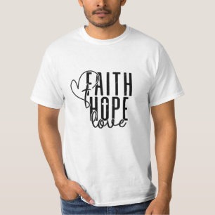 Geloof hoop liefde hart God Christus Christelijk T-shirt