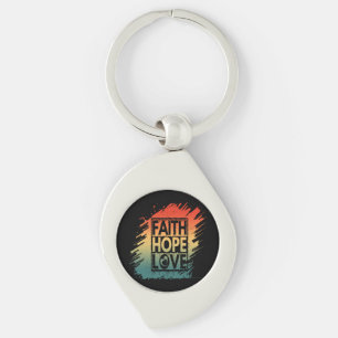 Geloof hoop liefde inspirerende motiverende vers sleutelhanger