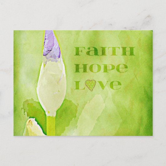 Geloof, hoop, liefde Iris Briefkaart (Voorkant)