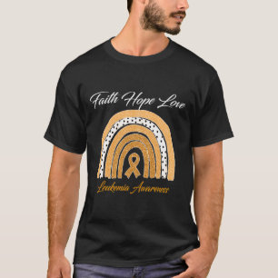 Geloof Hoop Liefde Leukemie Bewustzijn Lint Sinaas T-shirt