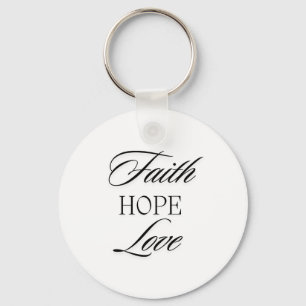 Geloof, hoop liefde minimalistisch ontwerp sleutelhanger