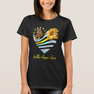 Geloof Hoop Liefde Paarden Daisy Christelijk God R T-shirt