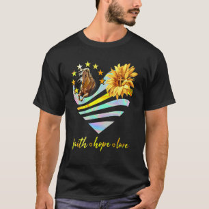 Geloof Hoop Liefde Paarden Daisy Christelijke God T-shirt