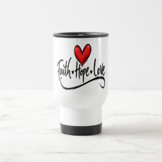 Geloof, hoop, liefde reisbeker