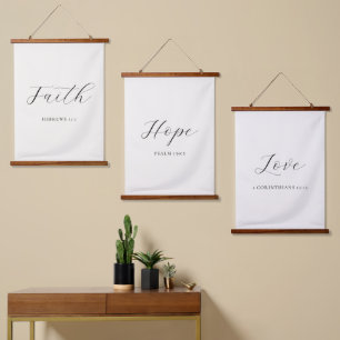Geloof Hoop Liefde Set van 3 Muur Kunst Tapijt Hangend Wandkleed