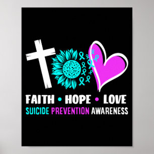 Geloof Hoop Liefde Steun Preventie Bewustwording Poster