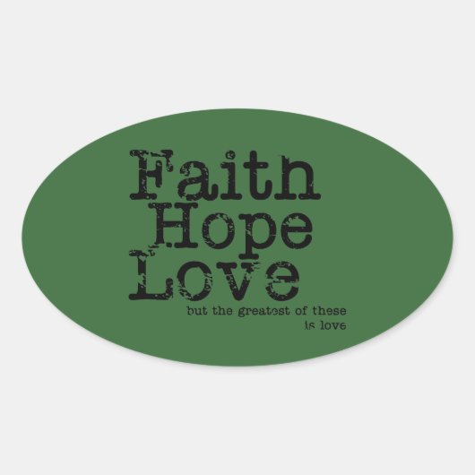 Geloof Hoop Liefde Stickers (Voorkant)