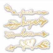 Geloof, hoop, liefdespijlen sticker (Voorkant)