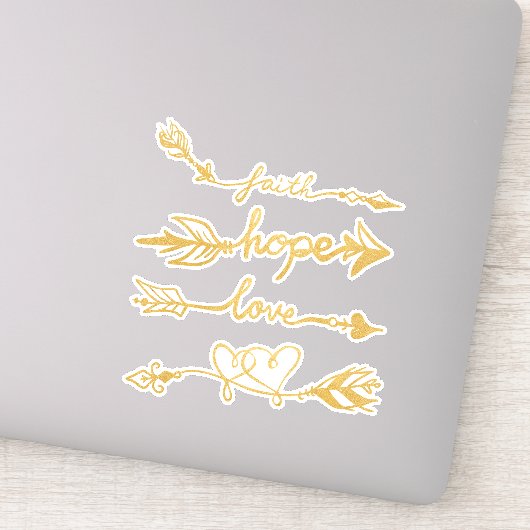 Geloof, hoop, liefdespijlen sticker (Detail)