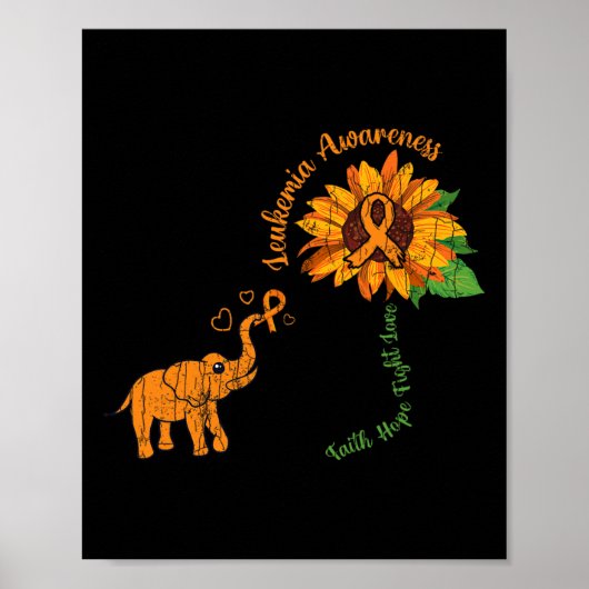 Geloof Hoop Vecht Liefde Leukemie Bewustzijn Lint Poster (Voorkant)