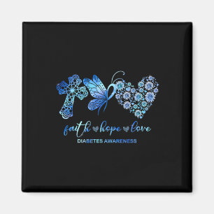 Geloof Hoop Vecht Liefde Zonnebloem Diabetes Aware Magneet