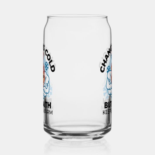 Geloof houdt ons warm - verheffend winterkunstwerk blikvorm glas (Links)