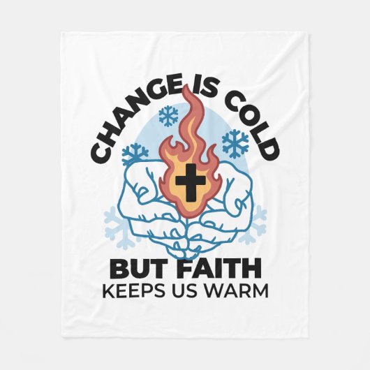 Geloof houdt ons warm - verheffend winterkunstwerk fleece deken (Voorkant)