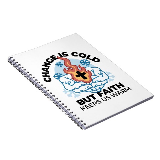 Geloof houdt ons warm - verheffend winterkunstwerk notitieboek (Rechterzijde)