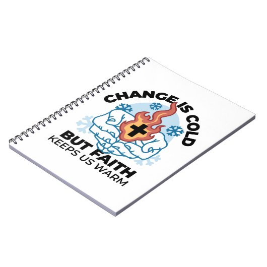 Geloof houdt ons warm - verheffend winterkunstwerk notitieboek (Linkerzijde)