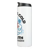Geloof houdt ons warm - verheffend winterkunstwerk thermosbeker (Geroteerd rechts)