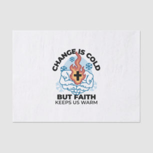 Geloof houdt ons warm - verheffend winterkunstwerk tissuepapier