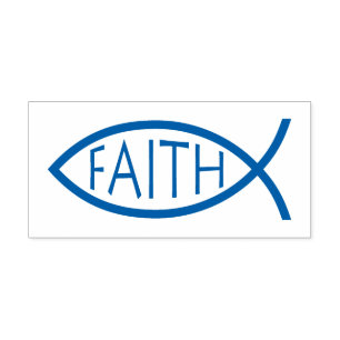 GELOOF Ichthus   Christelijk Symbool van Vissen Zelfinktende Stempel