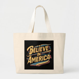 Geloof in Amerika Patriottische Canvas tas" Grote Tote Bag
