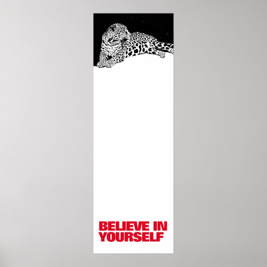 Geloof in de Black White Leopard Pop Art in jezelf Poster (Voorkant)