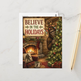 Geloof in de feestdagen Sasquatch Kerstmis Briefkaart