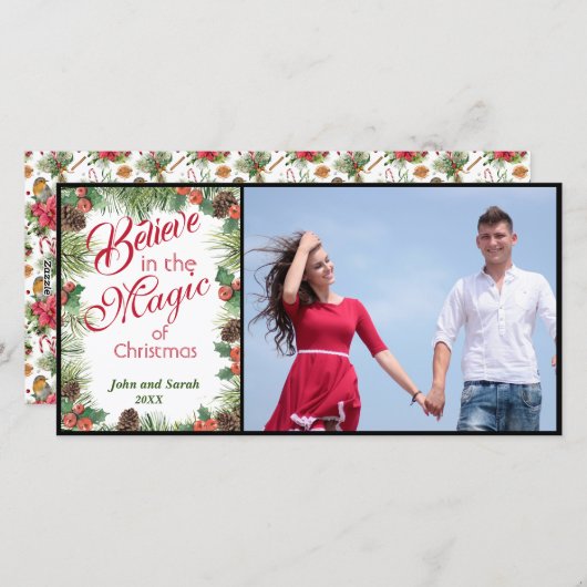 Geloof in de kerst-Magie - Foto Feestdagenkaart (Voorkant / Achterkant)
